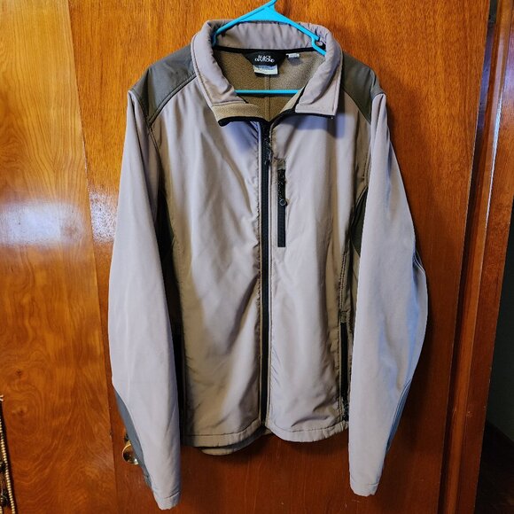 Men's 2XL Black Diamond Tan Fleece Lined Zip Up Soft Shell Jacket - Picture 2 of 10